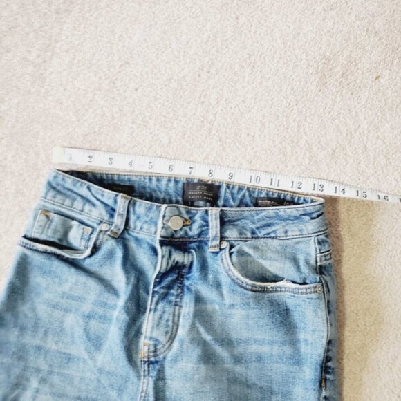 Tailor Made Munich Ultra High Rise Slim Straight Distressed Button Fly Jeans 26 - Picture 8 of 9